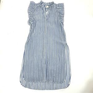 Anthro Maeve Sleeveless Long Striped Button Down Tunic XXS